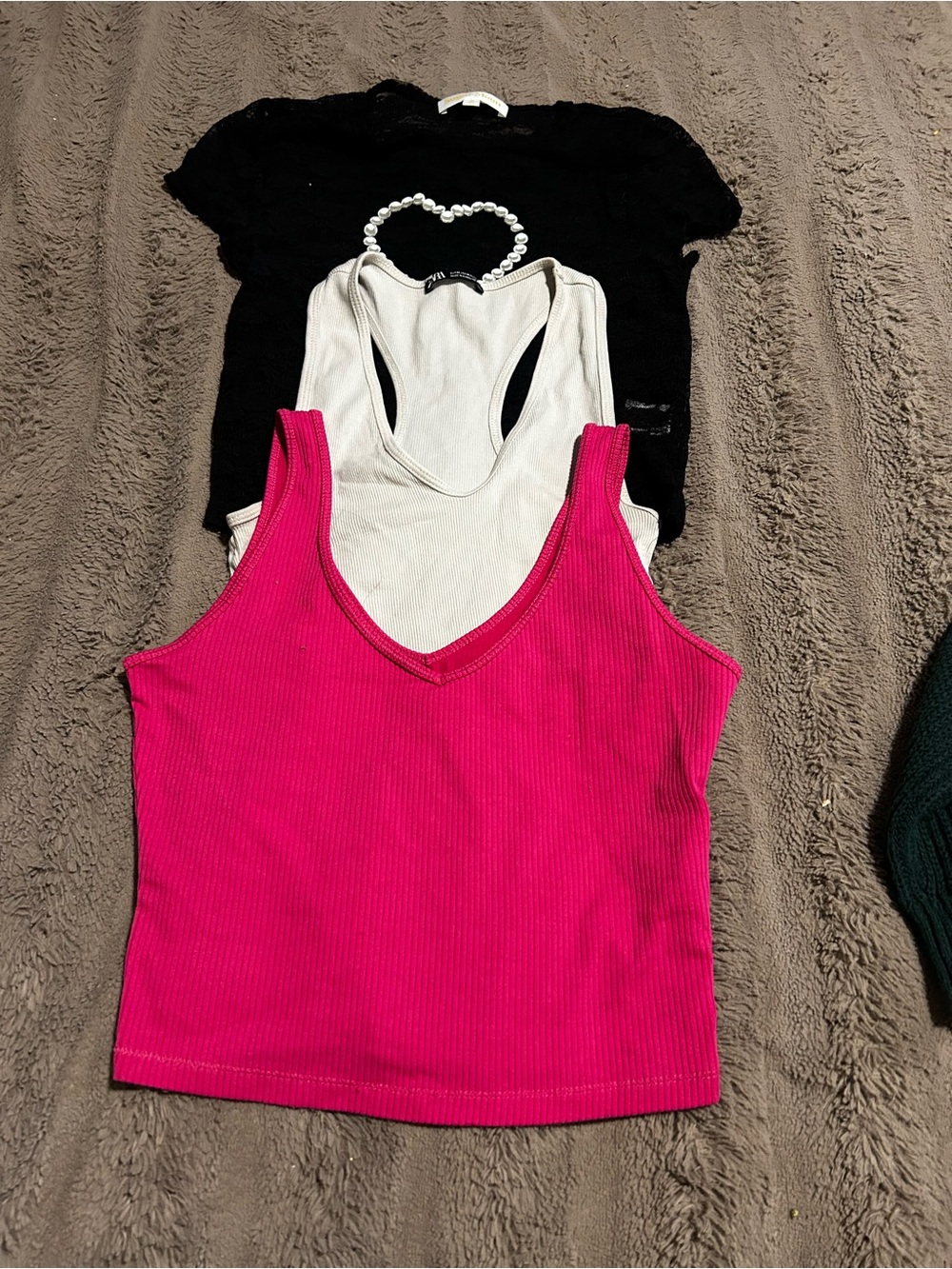 Women’s Pink Ribbed V-Neck Tank Top